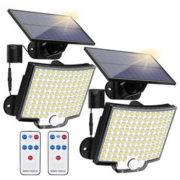 106/318 LED Solar Light Outdoor 328 LED Spotlights IP65 Sensor de movimiento impermeable Luces de seguridad de inundación solar humana 3 modos
