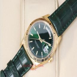 106 Haute qualité hommes ou femmes nouvel arrivage cadran vert montre-bracelet mécanique automatique 36mm cadeau daydate 118138 montre saphir gla225c