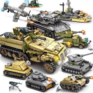 1061Pcs Military Iron Empire Tank Model Building Blocks Sets Weapon War Chariot Army Soldiers Figures Educational Creative Toys Y1130