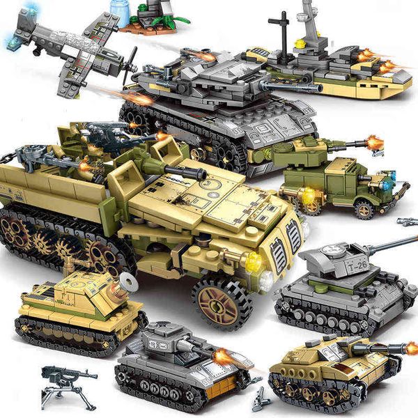 1061 pièces militaire fer Empire réservoir modèle blocs de construction ensembles arme guerre char armée soldats chiffres éducatifs créatifs jouets Y1130