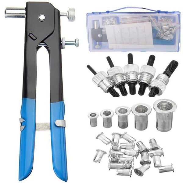 Livraison gratuite 106 pièces M3-M8 écrous à rivets aveugles insertion filetée et outil de rivetage riveteuse avec écrou à rivets Kit de rivetage outil Kledo