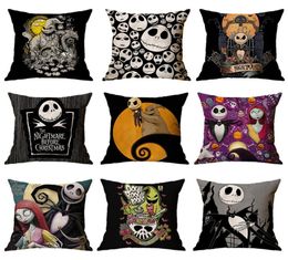 107 Designs Halloween taies d'oreiller Halloween Witch Pumpkin Design Cushion Cover Cover Square Base Wirew Slip Halloween Dec7160531