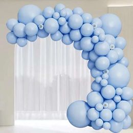 107pcs Blue Party Balloon Makaron Decoratie Verjaardag Deco Celebration Decor Thema Event Indoor Supplies R