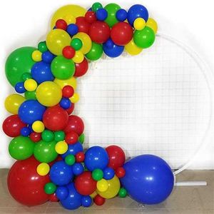 107 Stuks lot Circus Carnaval Ballonnen Slinger Blauw Groen Rood Geel Ballonnen Boog voor Kinderen Baby Douche Verjaardagsfeestje decoraties X0166j