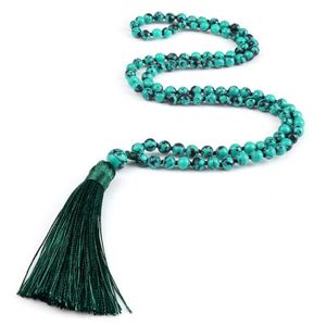 108 perles collier de prière naturel vert rayure Onyx pierre bouddhiste bouddha méditation perle Mala collier femmes hommes bijoux cadeaux