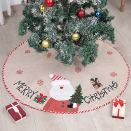 108 cm kerstboomrokken Santa Claus Sneeuwman Drukbomen Rok Kerstmis Vloer Decoratie Nieuwjaar feestartikelen TH0572
