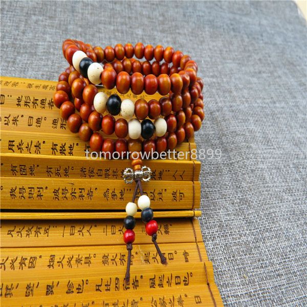 Bracelets de perles de bouddha en bois de santal pour hommes et femmes, porte-bonheur, perles en bois de 8MM, apporte santé et richesse, bijoux cadeaux, 108