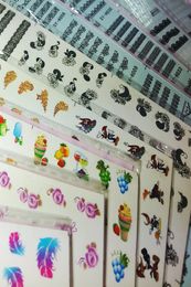 108 Stijl Bloemveer Zwart Wit Kitty Cat Fruit Cartoon Decoratie Wraps Tips 9pcs Nail Art Water Transfer Sticker DE2333566