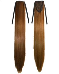 108 queue de cheval synthétique cheveux longs et raides 16quot22quot Clip queue de cheval Extension de cheveux blond brun Ombre queue de cheveux avec cordon de serrage2684030