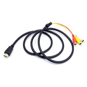 1080p 1,5m HDMI compatible à 3 RCA Video Audio HDMI Compatible Cable Cord Converter Adaptateur pour HDTV TV Set-box DVD