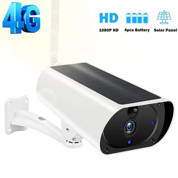 1080P 4G Bullet IP Cámara PIR Detección humana Protección de seguridad para el hogar CCTV Video Vigilancia Batería incorporada Impermeable IP66 240126
