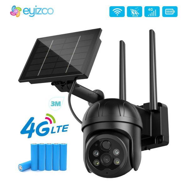 1080P 4G Caméra Extérieure Avec Batterie Panneau Solaire GSM Carte Sim Surveillance Vidéo Sécurité À Domicile Protection Sans Fil Wifi Caméras L230619