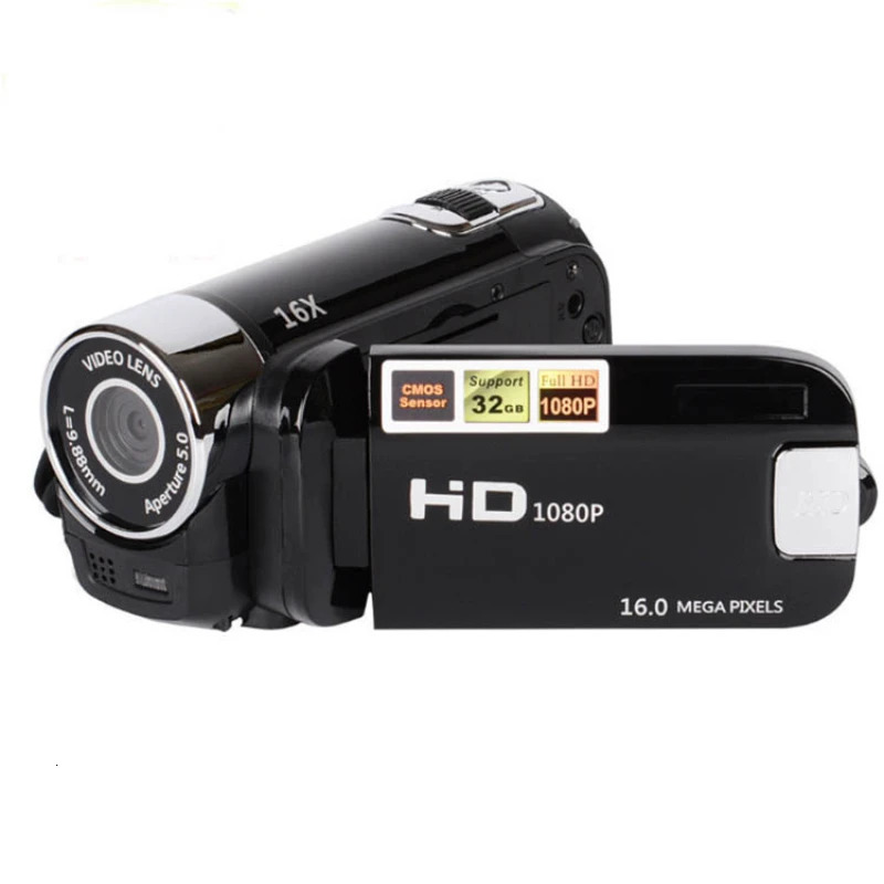 1080p 디지털 카메라 16 백만 픽셀 16x 디지털 줌 카메라 블로그 비디오 270도 회전 화면 전체 HD DV 캠코더 240407