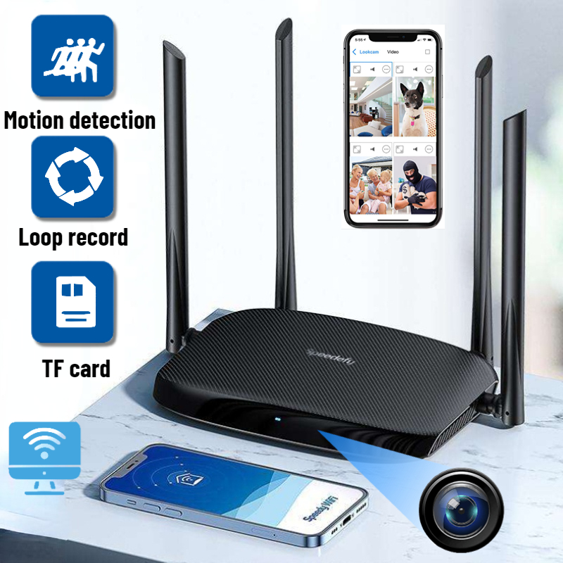 1080p Full HD WiFi Router Camera IP Mini Camera Motion Detection Home Security Router Camera Signal Amplifier Cam Nanny Camera