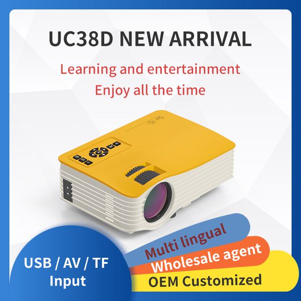 1080P HD LED Projecteur UC38D Fil Miroir Projecteur pour Téléphone Film Vidéo En Ligne Classe En Plein Air Film Beamer Home Game Projetors