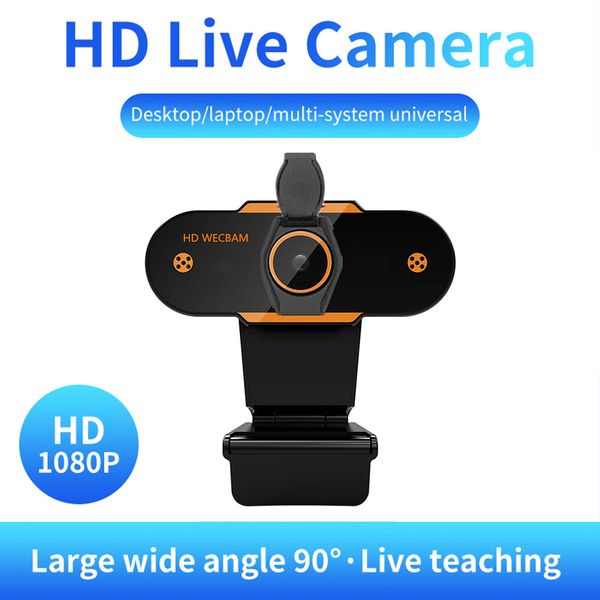 1080P HD USB2.0 Caméra Web Ordinateur PC Webcam avec microphone Conférence d'enseignement en ligne Streaming vidéo en direct Windows 7 8 10
