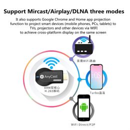 1080p M2 Plus HDMI-Compatble TV Stick WiFi Affichage TV Dongle Récepteur Anycast DLNA Share Screen pour iOS Android Miracast AirPlay