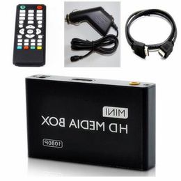 Freeshipping 1080P MINI Mediaspeler voor auto HDD MultiMedia Video Player Media box met auto Adapter H-D-MI AV USB SD/MMC HDDK7 C A Qopce