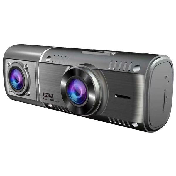Caméra de voiture pixel 1080p enregistrement HD Rendre à quatre voies Prise en charge Multiage Tachographie Double Lens Car DVR Camera TFT 1.5 pouces IPS Écran