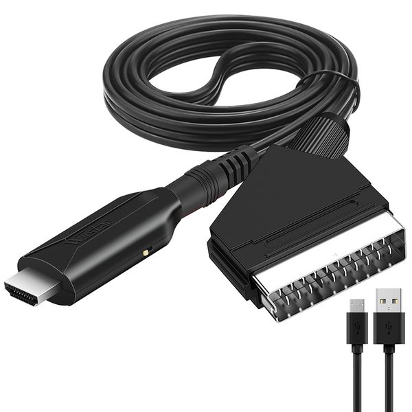 1080P Scart a HDTV Cable convertidor Adaptador de audio y video para HDTV DVD Set-top Box PS3 PAL NTSC