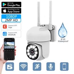1080p WiFi 2MP Outdoor Tuya Smart Life Home Security Auto Tracking Human Detection Dome Camera CCTV Video Surveillance PTZ 240422