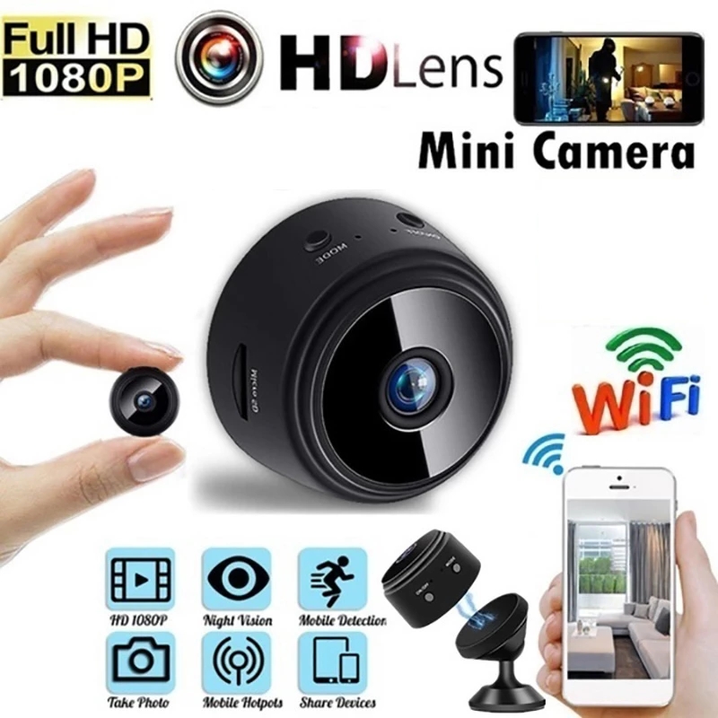 1080p WiFi Mini Magnetic Camera P2P Night Vision Security Surveillance Camera Wireless Remote App IP Home DVR Cam Video Recorder