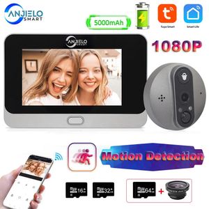 1080p WiFi Wireless Video Doorbell Camera Tuya Smart Home Apartment WiFi Visual Puphole Porte Bell Tuya Vidéo Interphone For Home 240430