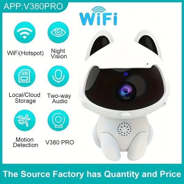 Caméra de sécurité domestique sans fil 1080p avec détection de mouvement, vision nocturne, audio bidirectionnel et affichage sur téléphone intelligent - Parfait pour la surveillance de bébé