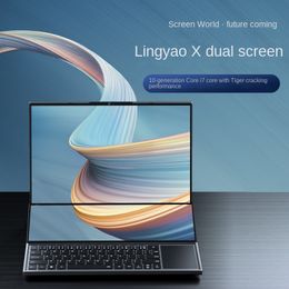 10870h16-inch notebook met twee schermen 10 generatie Core I7 Business Office Game Online Class-laptop