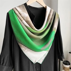 108cm luxe merk Twill Silk Scarf Dames Bandana Square Scarf Design Kerchief sjaals voor dames Fashion Shawl Echarpe 240325