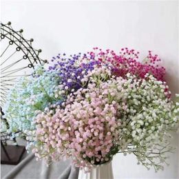 108 cabezas 52 cm bebés respiración flores artificiales plástico Gypsophila DIY arreglo de ramos florales para boda decoración del hogar GC1786