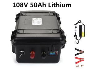 Batterie Lithium-ion 108V, 50ah, avec affichage de la capacité et BMS pour le stockage d'énergie, moto UPS EV + chargeur 126V 5a