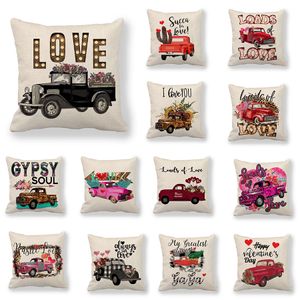 109 Designs Valentines Kussens Case Valentijnsdag Letter Printing Hart Kussensloop 45 * 45cm Sofa NAP-kussenhoezen Woondecoratie M2466