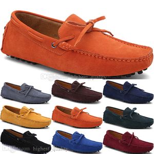 109 Nouvelle mode hommes chaussures décontractées en cuir style britannique printemps couple véritable pois gommage hommes conduire paresseux homme couvre-chaussures en plein air confortable respirant noir jaune