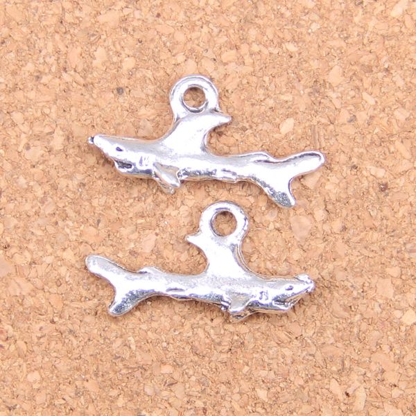 109 pièces Antique argent Bronze plaqué requin poisson pendentif à breloques collier à faire soi-même Bracelet Bracelet résultats 24*12mm