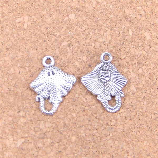 109 pièces Antique argent Bronze plaqué galuchat poisson pendentif à breloques collier à faire soi-même Bracelet résultats de Bracelet 21 13mm301Z