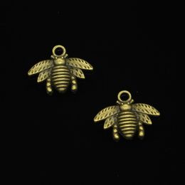 109 Uds dijes de aleación de Zinc Chapado en bronce antiguo abejorro miel abeja dijes para fabricación de joyería DIY colgantes hechos a mano 21 16mm280J