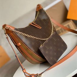 10a 1:1 borsa a tracolla borsa da donna firmata borsa da donna in vera pelle moda donna marrone Borsa ad anello borsa a tracolla Hobo Half Moon marsupio cinturino di alta qualità con scatola