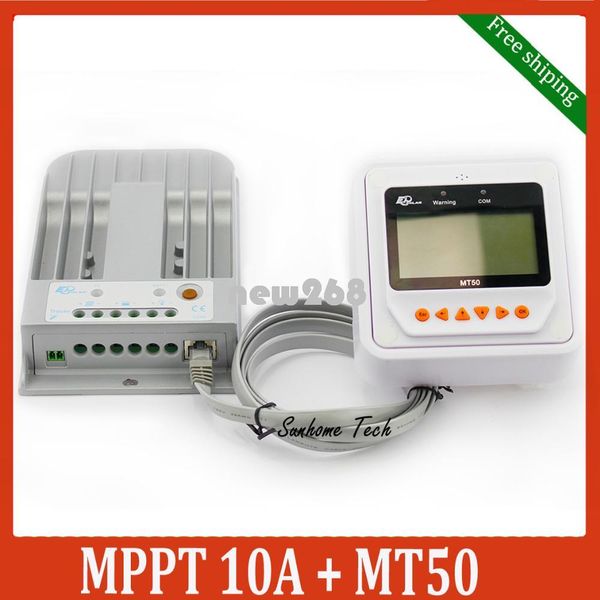 Envío gratuito 10A 12V 24V Nuevo Tracer 1215BN Controlador de carga solar MPPT programable con medidor remoto LCD MT50.