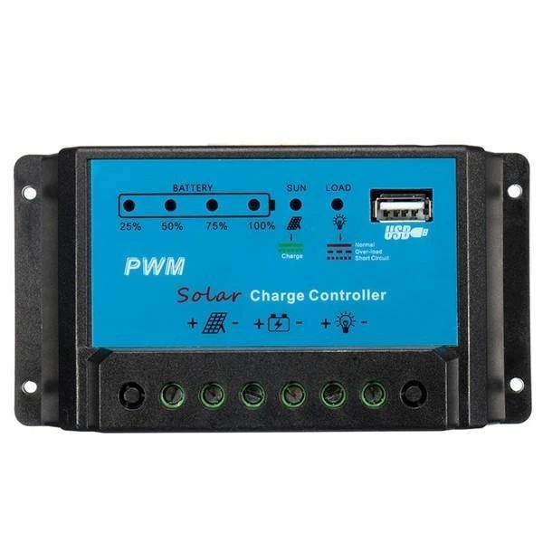 Contrôleur de Charge de panneau solaire Intelligent PWM 10A 12V, régulateur de batterie automatique