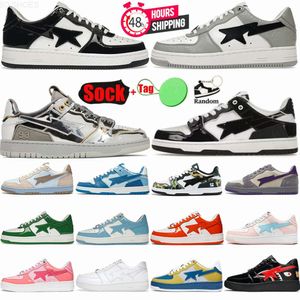 10a 2024 Designer schoenen voor mannen dames sta sk8 zwart wit octrooi leer suede grijs groen zilveren haaien roze trainers bord-formaat work out walk casual star sneakers