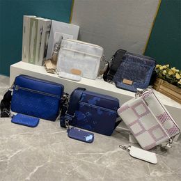 10A 24SS NIEUWE FASHIERDEGESIGNER TAG Men Messenger Crossbody Tassen Hoge kwaliteit 3 van de 3 % TRIO Vrouwen klassieke luxe tassen Tassen