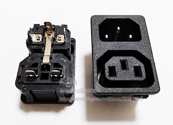 Adaptador, 10A 250V IEC320 C14 Macho C13 Hembra UPS Toma de corriente Entrada Toma de corriente CA/10 piezas