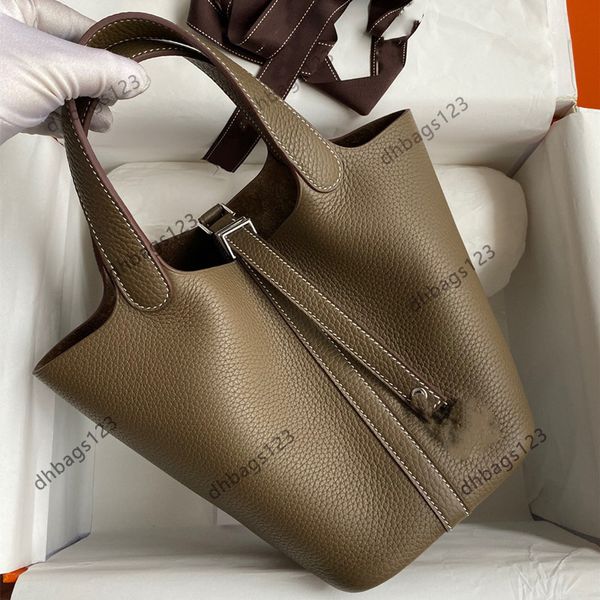 Sac à godet 10a Sac fourre-tout féminin Classic Designer Sac à main sac de plage de plage Premium TC en cuir semi-manne de mode de mode Fashion Packing Luxury Brand Duffle Sac Grey Sac