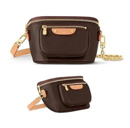 10A Bumbag Designer Sac Sacs de taille Véritable Cuir Femmes Mini Chaîne Sac Gaufrage Fleur Bandoulière Sac Poitrine Sac À Bandoulière Designers Sacs À Main Pochette Dégradé