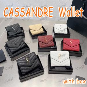 10A Cassandre femmes petit sac à main porte-cartes portafoglio luxe long portefeuille zippé Designer Flap Coin Purses Designer de haute qualité Mini sacs à main avec boîte et sac à poussière