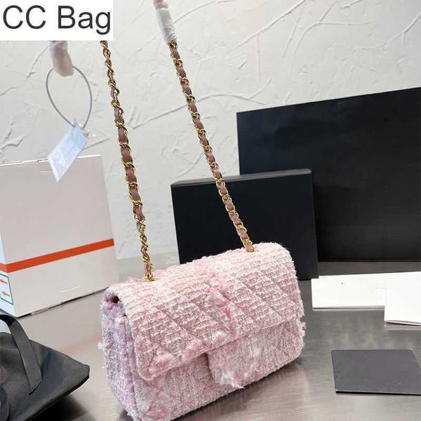 10A CC Sac sacs à bandoulière de luxe sac à bandoulière de mode sac à main de designer en tissu de laine style chaîne treillis femmes sacs 20cm messager sacs à main à bandoulière sacs à main croc graisse