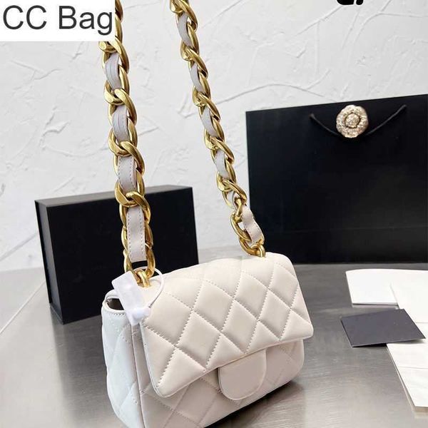 10A CC Bolso Bolso de diseñador retro Bolsos de hombro de lujo Moda Mujer Clásico Cuero genuino Mini 20 cm Carteras Bolso de niña caliente Cadena pesada dorada Bolsos de cuerpo cruzado