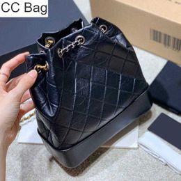 10a CC Bag Vintage France Womens Classic Srawstring Black Mochila Bolsas Agrascos Hardware Metall de Metall Silver con edad Matelasse Crossbody Homodos de hombro 23 cm