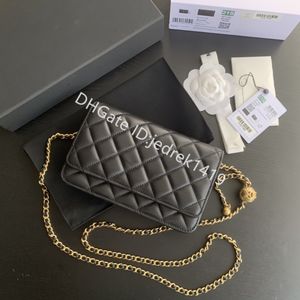 10A canal WOC bolsa de sobre Cadena de oro hobo diseñador bolsos cruzados Moda suave piel de oveja bolsa de mensajero solapa Móvil pequeña bola dorada Cartera